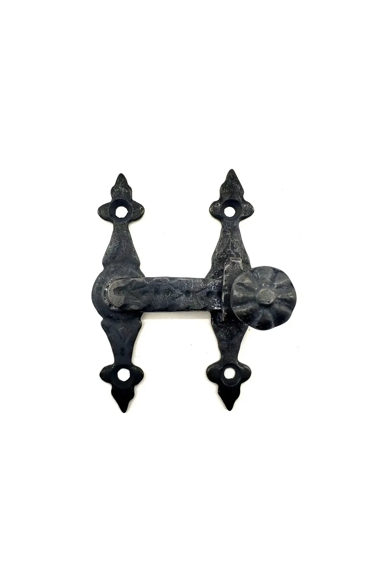 Antika Tarz Dekoratif Pirinç Kapı, Pencere Mandalı - 82x65 Mm, Oksit