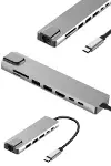 8 Portlu Macbook Çevirici Type C Hub SD TF USB Çoğaltıcı Ethernet-6