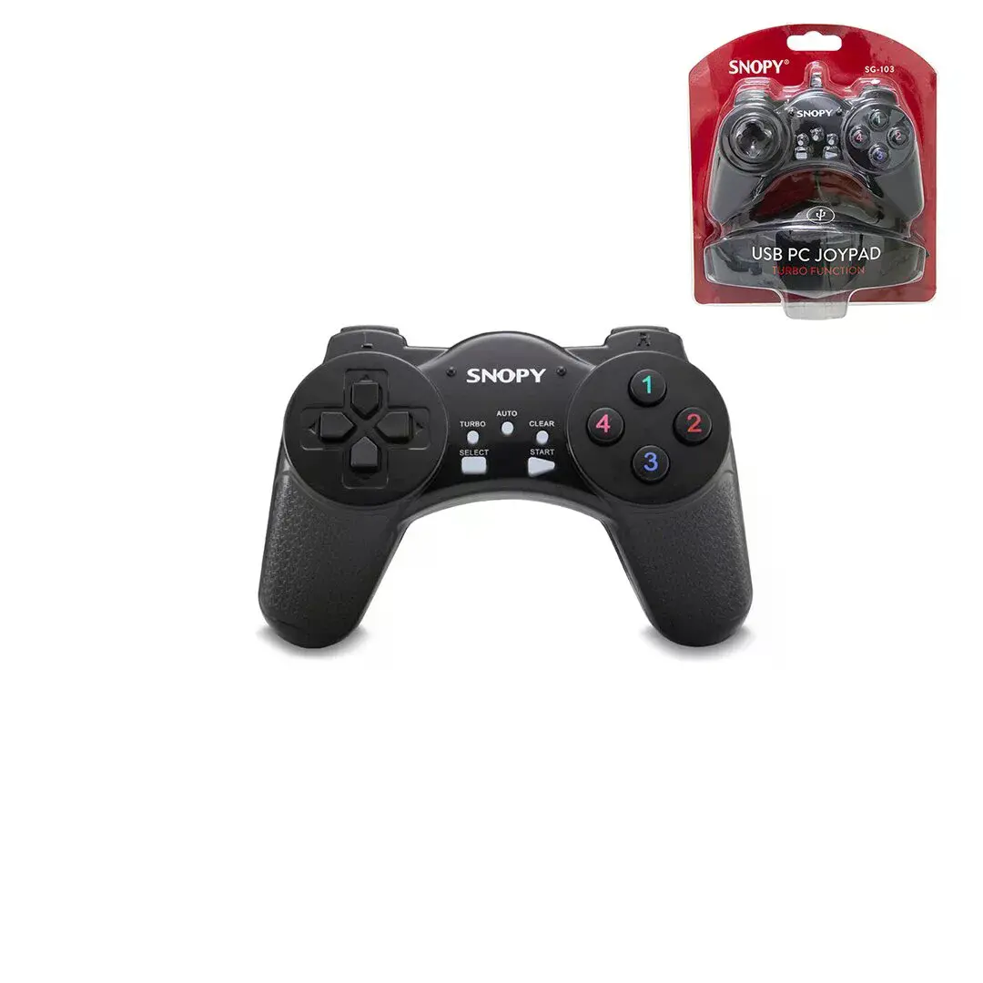 Joypad - Gamepad Siyah Oyun Kolu Usb Kablo 13 Düğme - 8 Yön Tetikleyici 1.5MT Kablo