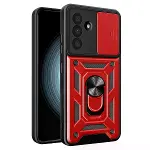 Samsung Galaxy A57 5g Pars Lens Yüzüklü Silikon - Kırmızı-1