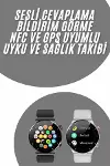 Akıllı Saat Uyku ve Sağlık Takibi NFC Uyumlu Bluetoooth Bağlantılı Android İOS Uyumlu-1