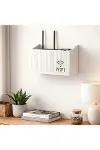 Duvar Tipi Wi-Fi Modem Saklama Kutusu(Beyaz) – Kablo Düzenleyici Router Raf Organizer-4