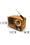 Küçük Boy Retro, Nostaljik, Ahşap Tasarım Bluetooth Hoparlörlü, Şarjlı, Taşınabilir Büyük Döndürüleb-10