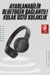 Kablosuz Bluetooth Kulaklık Kulak Üstü Ayarlanabilir Uzun Ömürlü-3