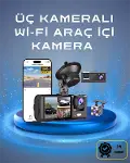 Üç Kameralı 1080p Full HD Araç İçi Kamera – G-Sensörlü ve Gece Görüşlü-2