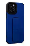 Apple iPhone 12 Pro Max Kılıf Mega Standlı Silikon - Mavi-2