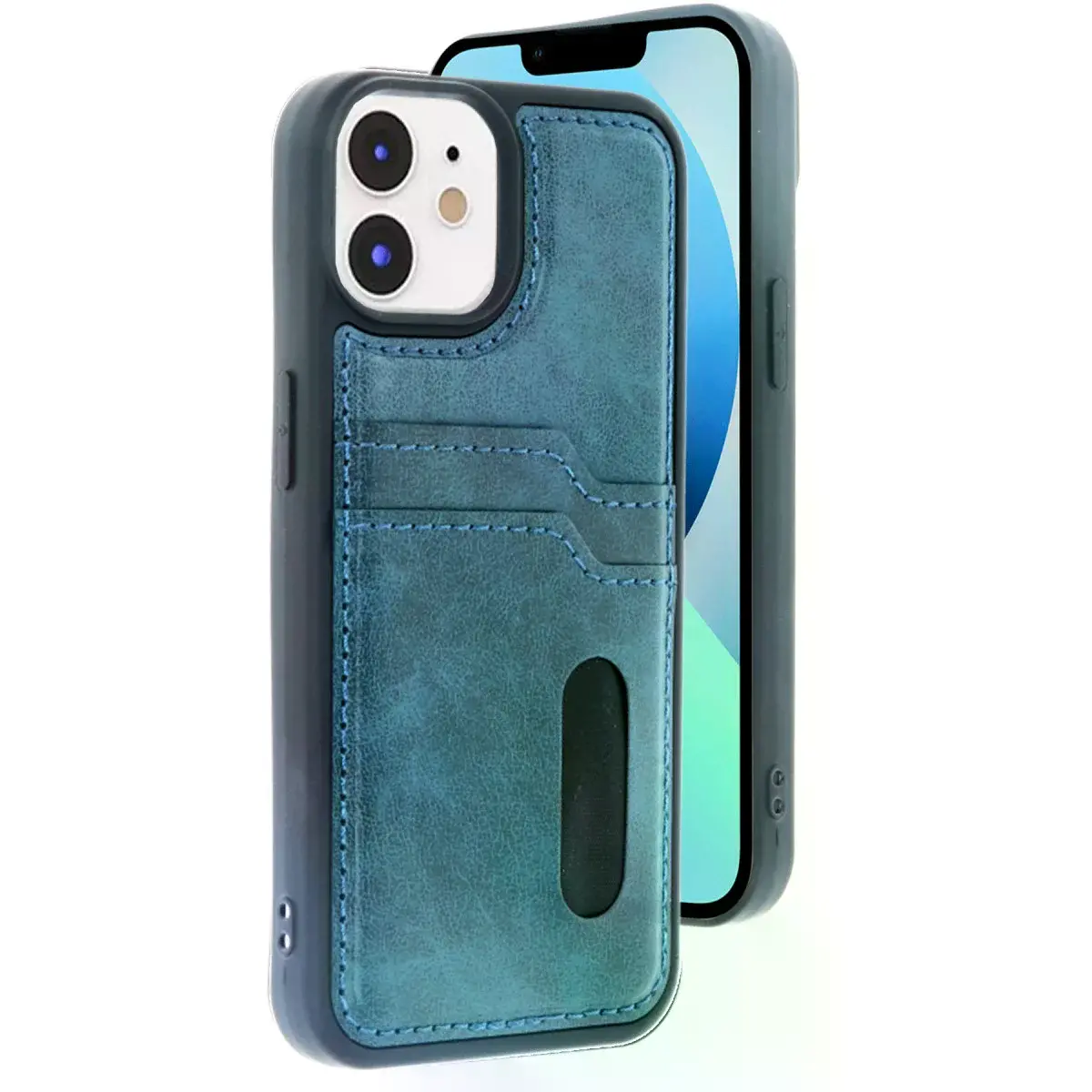 Apple İphone 11 Kılıf Sara Kartvizitli Deri Kılıf - Lacivert
