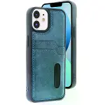 Apple İphone 11 Kılıf Sara Kartvizitli Deri Kılıf - Lacivert-1