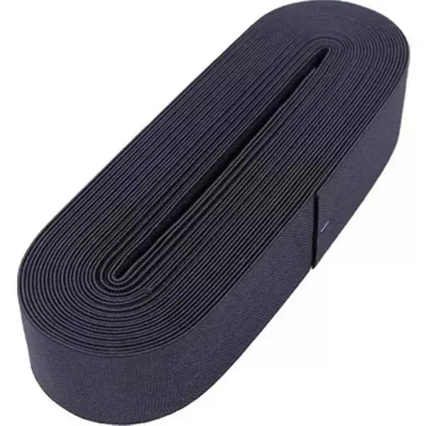 Siyah - 4CM Paça Lastik Yassı Geniş 10MT.