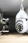 Wifi Kamera Duylu Ampul Görünümlü 360 Derece Dönebilen Ev Kamerası-4