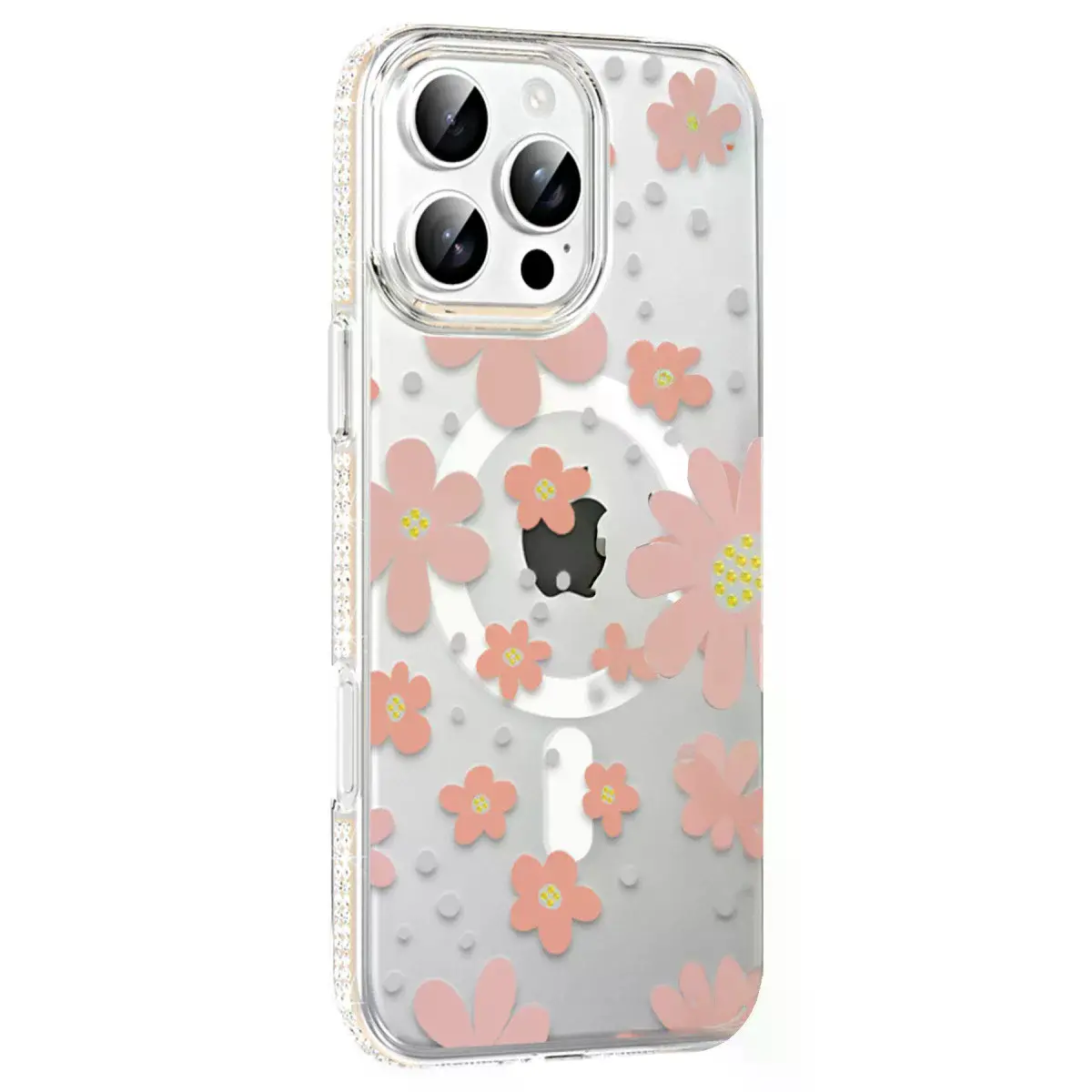 Joko Apple İphone 16 Pro Floral Magsafe Kapak - Pembe
