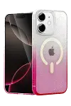 Apple iPhone 11 Pummel Shiny Magsafe Kapak - Pembe-1