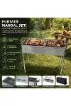 Paslanmaz Mangal Portatif Ayaklı - Standlı 70CM-1