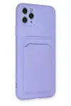 Apple iPhone 11 Pro Max Kılıf Kelvin Kartvizitli Silikon - Lila-4
