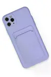 Apple iPhone 11 Pro Max Kılıf Kelvin Kartvizitli Silikon - Lila-5