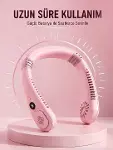 Pembe Boyun Fanı Sessiz Çalışan USB Şarjlı Taşınabilir Kişisel Serinletici-1