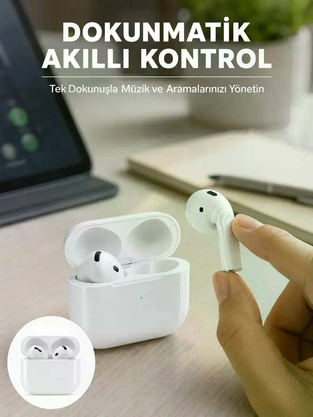 Kaliteli Ucuz İOS ve Android Uyumlu TWS Bluetooth Kulaklık ANC Özelliği Yeni Nesil