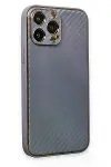 Apple iPhone 13 Pro Max Kılıf Coco Karbon Silikon - Gri-4
