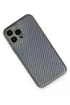 Apple iPhone 13 Pro Max Kılıf Coco Karbon Silikon - Gri-5