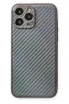 Apple iPhone 13 Pro Max Kılıf Coco Karbon Silikon - Gri-1