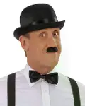 Charlie Chaplin Stil Yetişkin Şapkası – Siyah Melon Parti Şapkası-1
