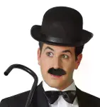 Charlie Chaplin Stil Yetişkin Şapkası – Siyah Melon Parti Şapkası-7