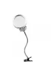 2.5x130 Mm 5x24 Mm Led Aydınlatmalı Büyüteç,masa Üstü Metal Hortum Mandallımg15124c-1