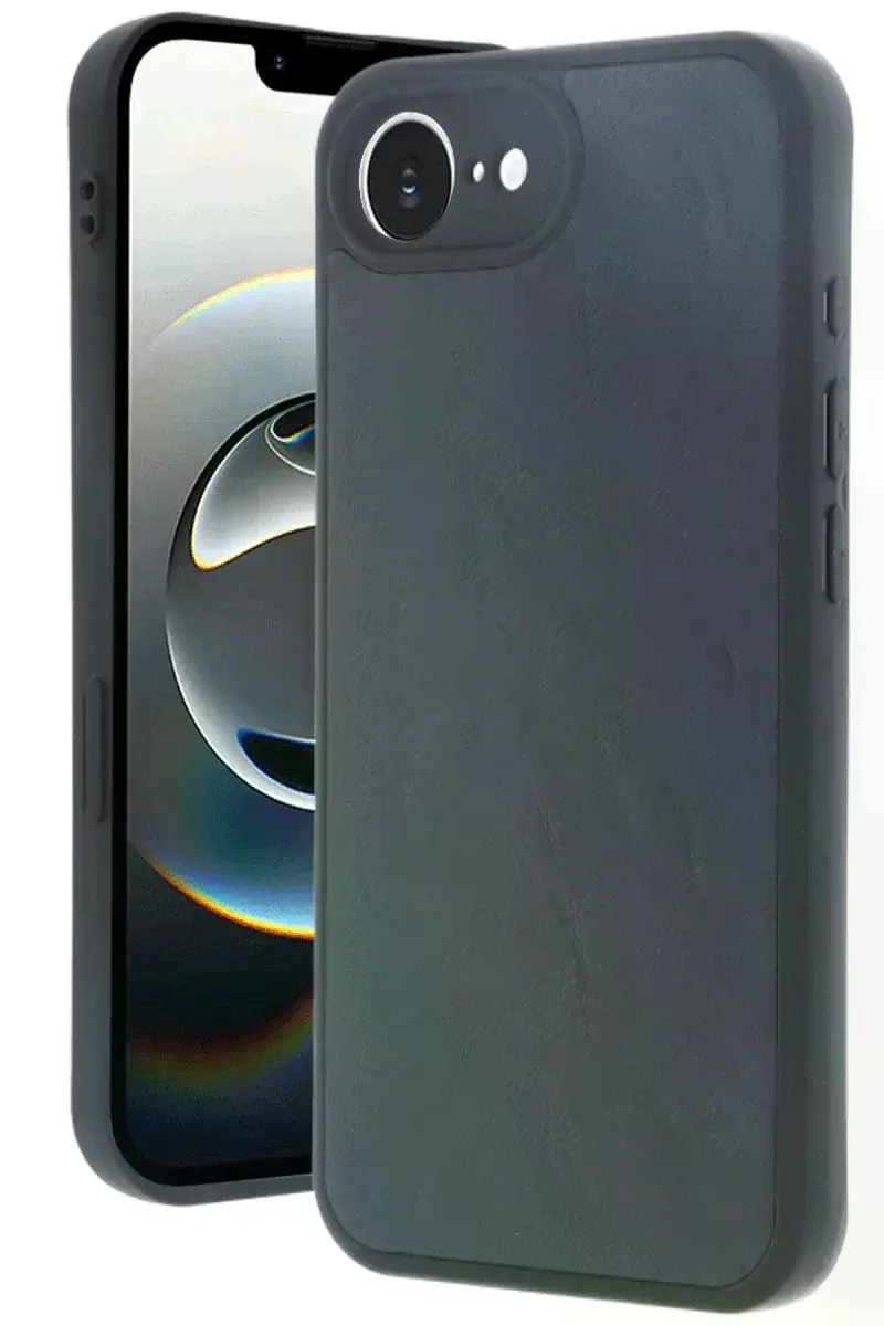 Apple iPhone 16E Kılıf Aras Deri Kapak - Lacivert