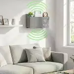 Duvar Tipi Wi-Fi Modem Saklama Kutusu(Gri) – Kablo Düzenleyici Router Raf Organizer-2