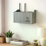 Duvar Tipi Wi-Fi Modem Saklama Kutusu(Gri) – Kablo Düzenleyici Router Raf Organizer-4