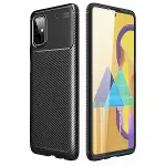 Samsung Galaxy M51 Kılıf Auto Focus Karbon Kapak - Siyah-1