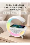 Kablosuz Şarjlı Bluetooth Hoparlör ve Gece Lambası – NFC, FM Radyo, RGB Işık-1