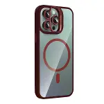 Joko Apple İphone 14 Pro Max Rem Lensli Magsafe Standlı Kapak - Bordo-2