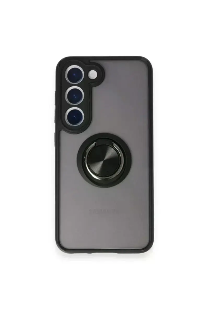 Samsung Galaxy M15 Kılıf Montreal Yüzüklü Silikon Kapak - Siyah