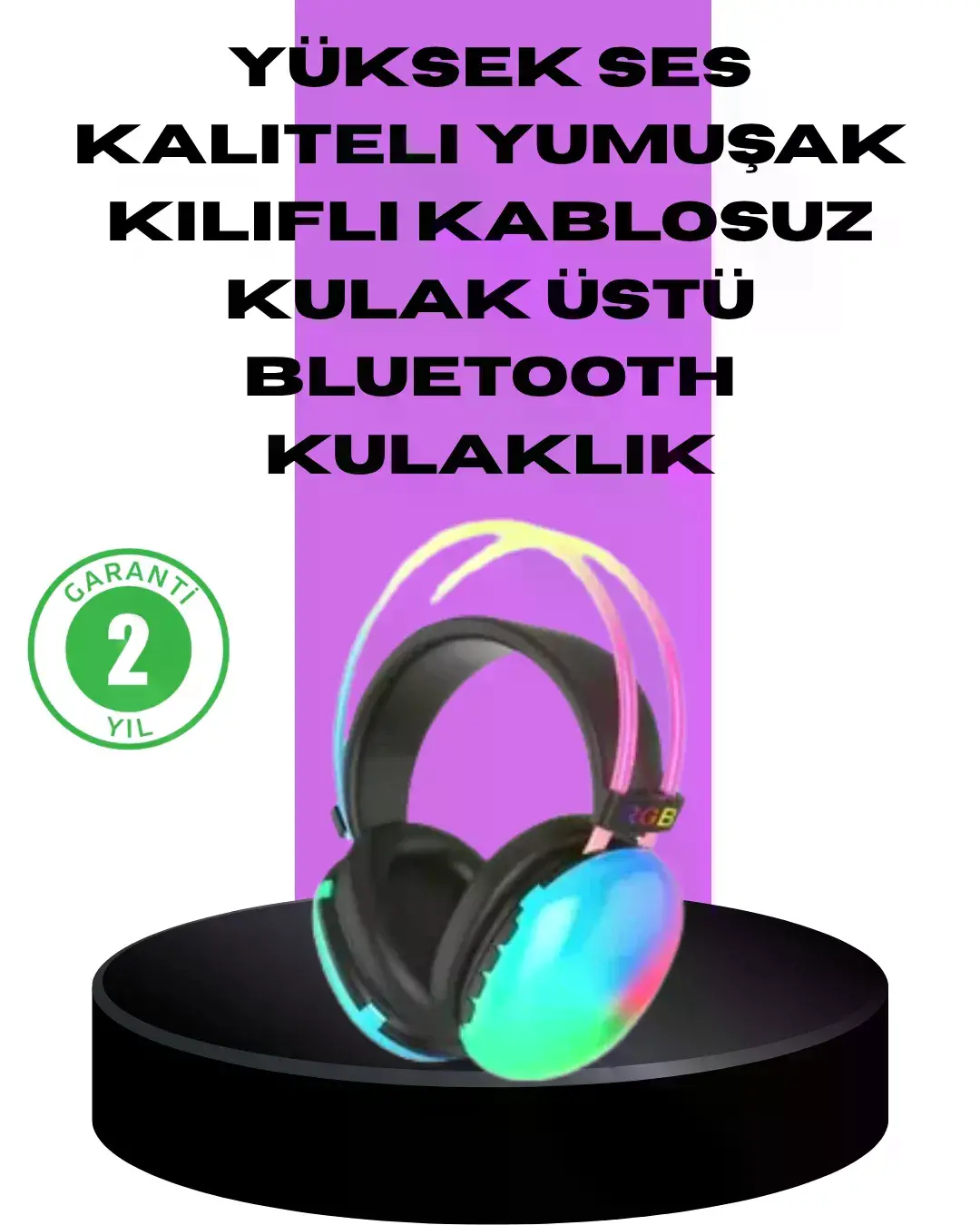 RGB Aydınlatmalı Kablosuz Bluetooth Oyuncu Kulaklığı