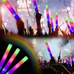 Led Işıklı Rengarenk Sünger Parti Çubuk Işıklı Kauçuk Sopa 46 cm-2