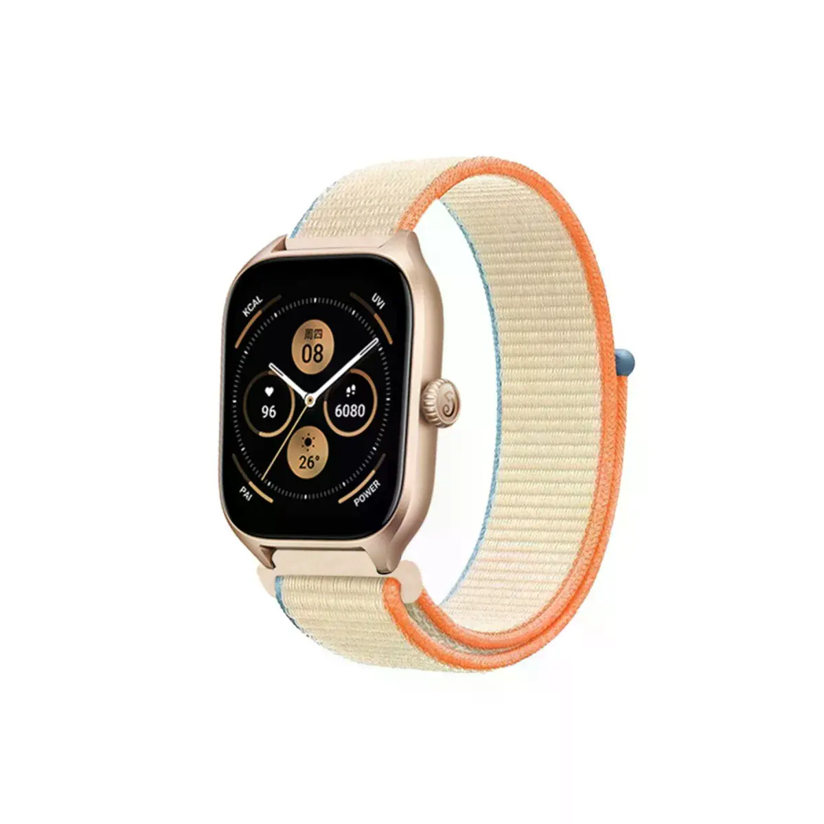 Watch 22mm Hasırlı Cırtcırtlı Kordon - Krem