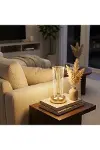 Silindirik Kristal Nokta Model LED Masa Lambası – Gold Tabanlı, Dokunmatik, 3 Renk Işık Modlu, Şarjl-1