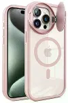 Apple iPhone 15 Pro Kılıf Teleskop Lens Magsafe Silikon Kapak - Pembe-4