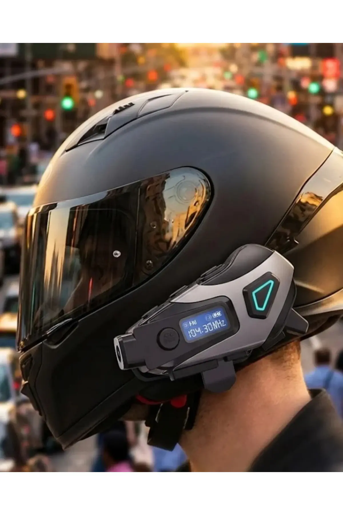 Kask İçi Kablosuz Kulaklık Kamera Fonksiyonlu IPX8 Su Geçirmez ve LED Ekranlı