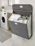 Kapaklı Duvar Tipi Kirli Çamaşır Sepeti Yer Tasarrufu Sağlayan-3