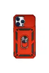 Apple İphone 14 Pro Kılıf Pars Lens Yüzüklü Silikon - Kırmızı-1