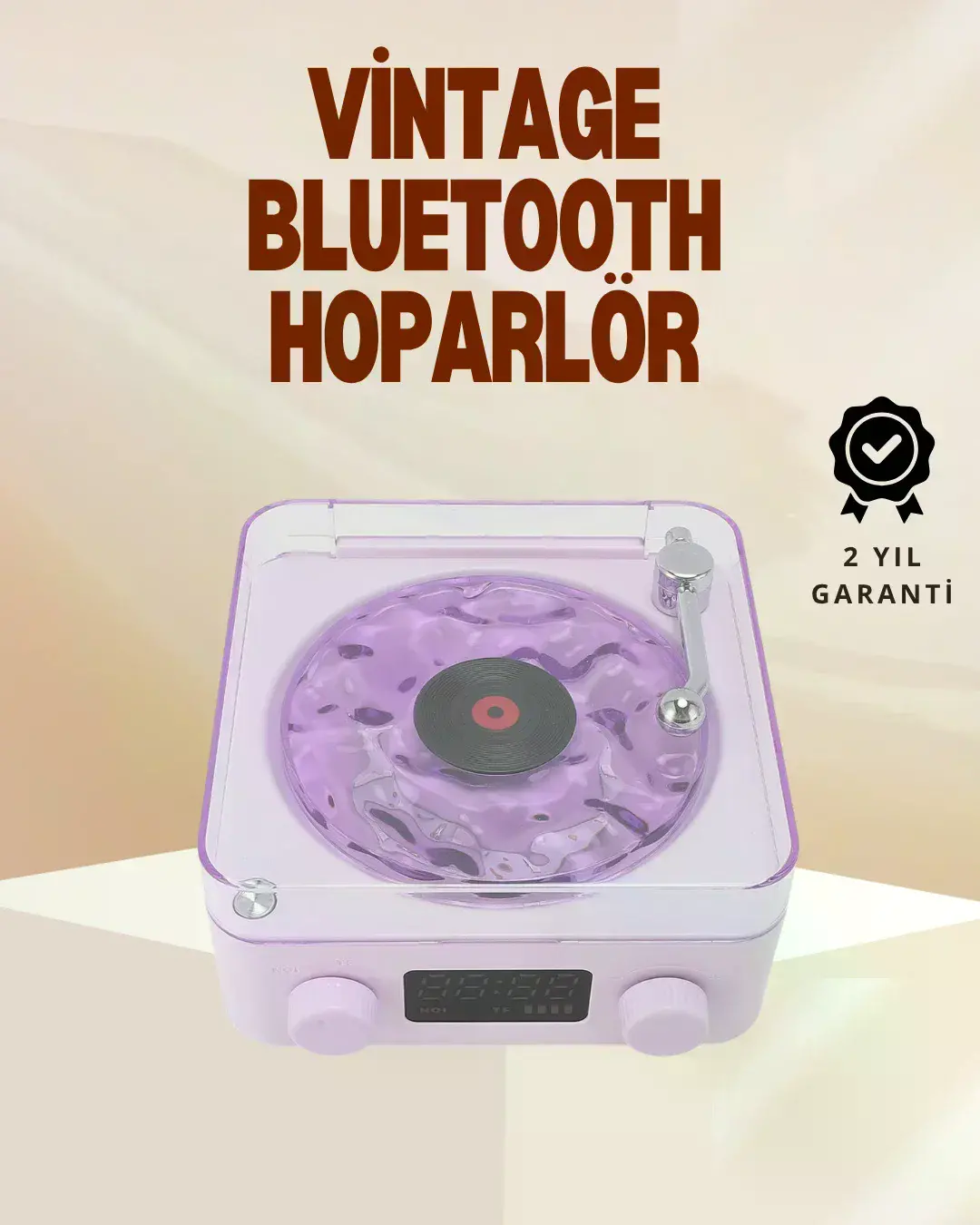 Retro Pikap Hoparlör – Şarjlı Kablosuz Projektör ve Gece Lambası