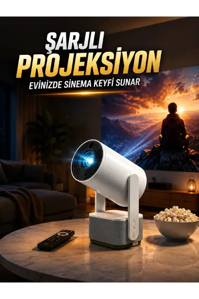 Şarjlı Projeksiyon Evinizde Sinema Keyfi Sunar