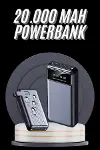 Hızlı Şarj Özellikli 20.000 Mah Dijital Göstergeli USB Girişli Android ve İOS Uyumlu Powerbank-1