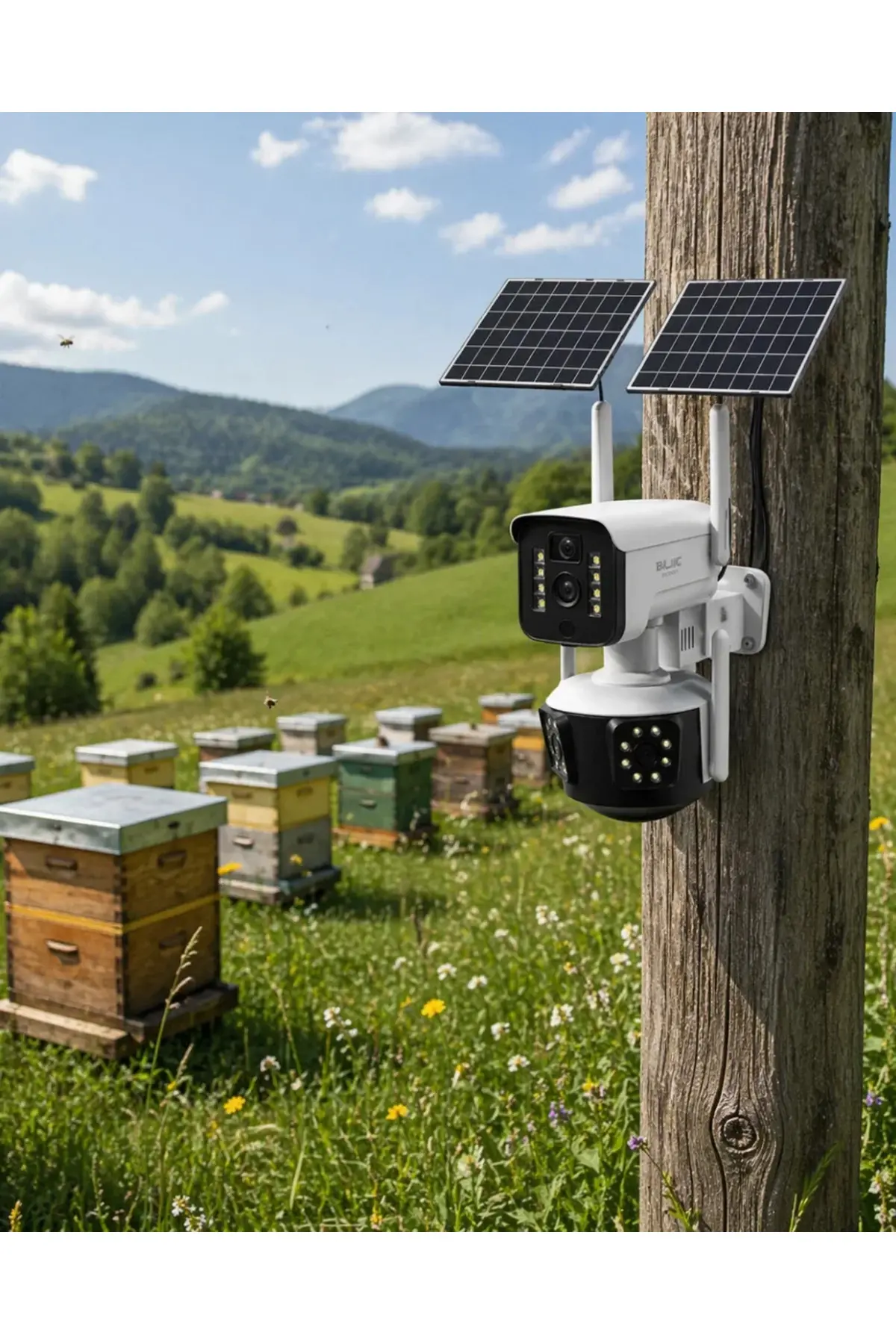 Güneş Enerjili Çiftlik Kamerası 9MP 4G SIM Kartlı Solar Güvenlik Kamerası