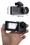 Araç İçi Dikiz Kamerası Sürüş Kaydedici 3 Lensli DVR Kamera-4