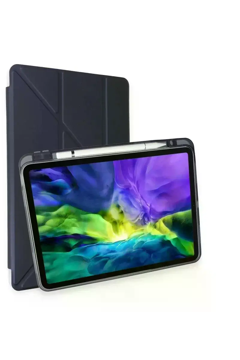 Apple iPad Pro 11 (2024) Kılıf Kalemlikli Mars Tablet Kılıfı - Lacivert