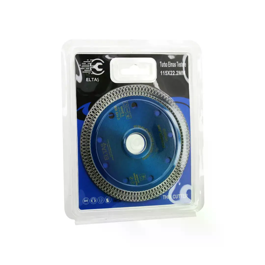 Turbo Elmas Mermer Kesici Disk 115MMX22.2MM İnce Hassas Testere 1.2MM