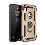 Apple iPhone XR Kılıf Sofya Yüzüklü Silikon Kapak - Gold-3
